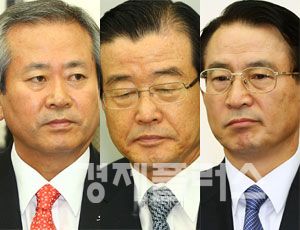 라응찬 전신한금융그룹회장, 신상훈신한지주사장, 이백순 신한은행장